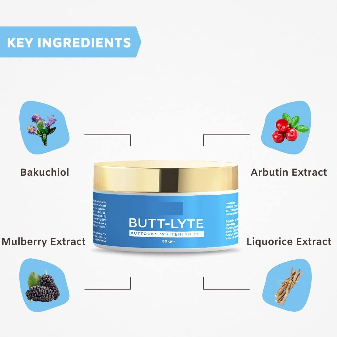 Butt Lyte Buttock Whitening & Brightening Cream, Bum Smoothener, Softener